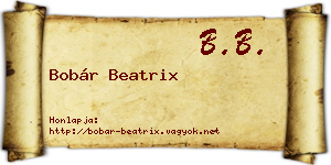 Bobár Beatrix névjegykártya