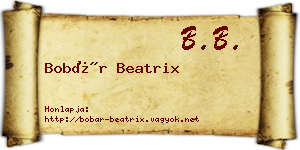 Bobár Beatrix névjegykártya