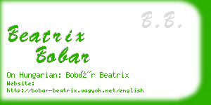 beatrix bobar business card